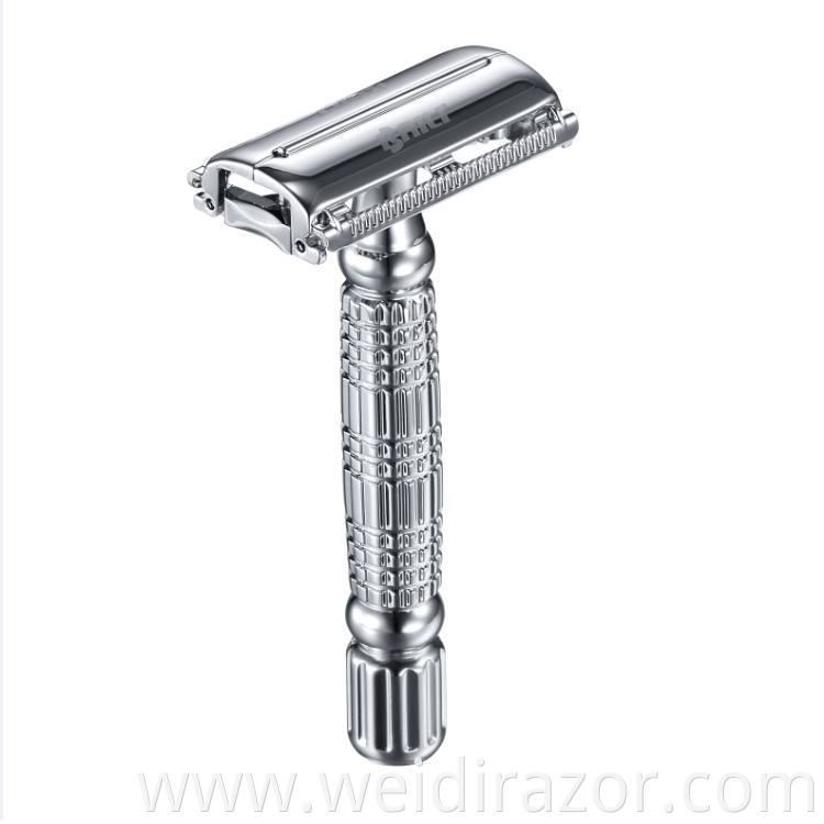 High-quality traditional aluminum double-edged safety razor detachable razor blade razor double-blade shaving